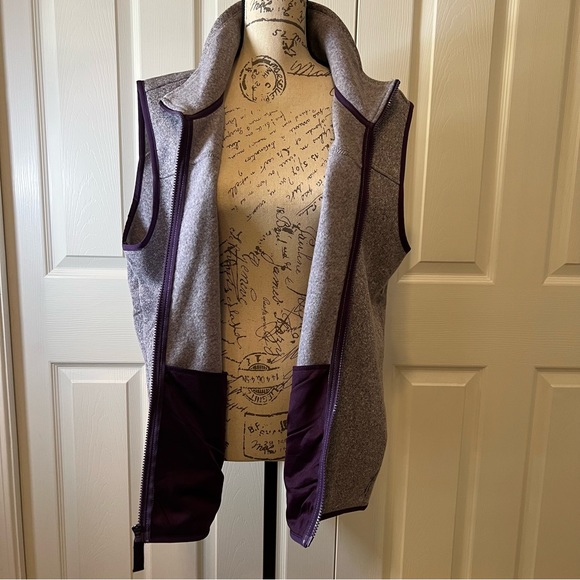 Worn Once! Eddie Bauer Fleece Zip Vest Heather Lavender Size XL - Picture 7 of 15